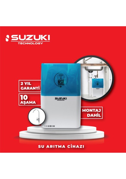 Suzukı Technology 10 Aşamalı Su Arıtma Cihazı - Ücretsiz Montaj