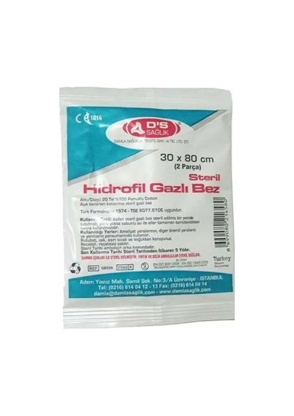 Steril Hidrofil Gazlı Bez 30CM x 80CM - 2 Adet