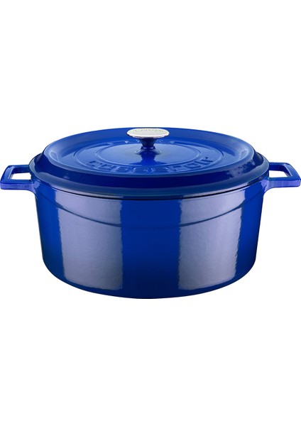 Döküm Yuvarlak Tencere. Trendy ÇAP(Ø)32CM. - Mavi