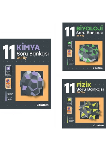 Tudem Yayınları 11. Sınıf Fizik - Kimya - Biyoloji Föy Soru Bankası