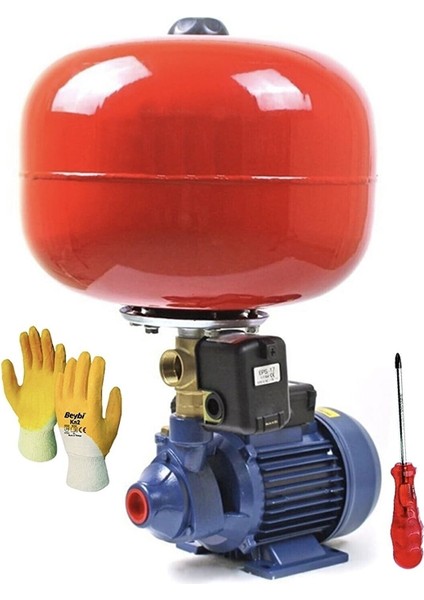 Bakır Sargı Qb DKM60 24 Lt Tank 1 Hp Santrifüj Otomatik Hidrofor Pompa Paket 0.75 Kw 35MT Dike Atar Sc-Dkm