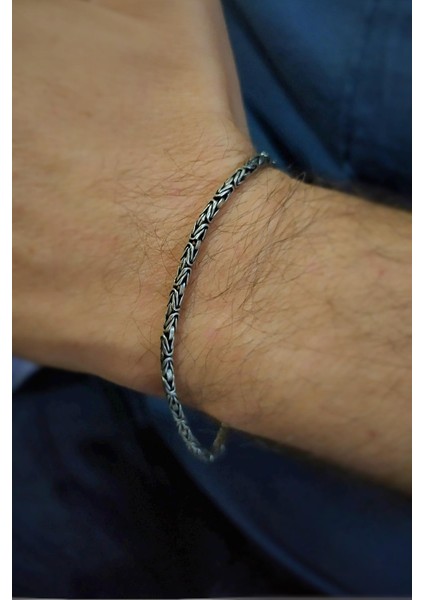 Gümüş Kral Zinciri Erkek Bileklik TR78E9