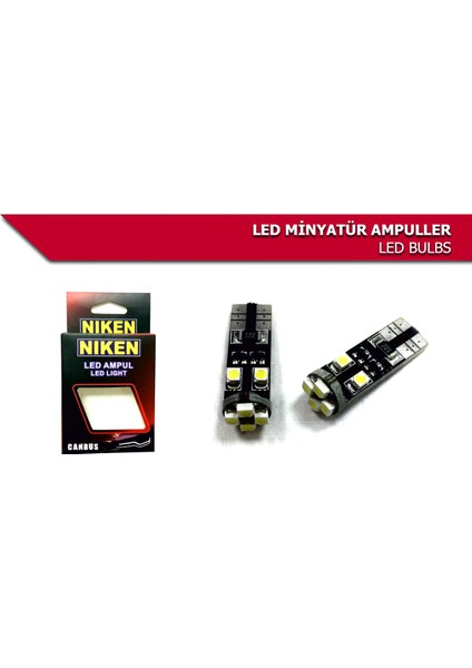 LED Ampul T10 Canbus Park Ledi 8 Ledli