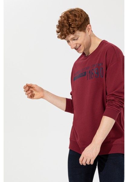 Erkek Vişne Sweatshirt 50257196-VR223 fırsatları