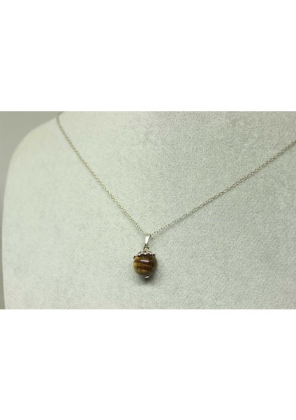 Kaplan Gözü Taşı Kolye Ucu Zincirli fırsatları