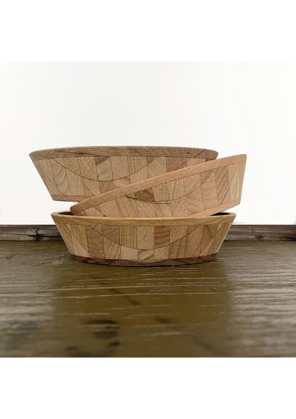 Ahşap Çerezlik Elips El Yapımı 3'lü Set fiyatları