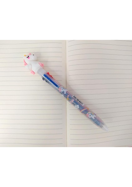 Unicorn Tek Boynuzlu At 6 Renk Tükenmez Renkli Kalem Kırtasiye Okul Gereçleri