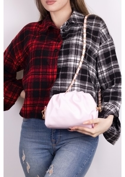 Kadın Lila Örgü Zincir Detaylı Yumuşak Deri Çapraz Çanta TBC148 fiyatları