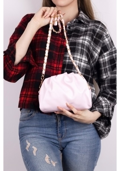 Kadın Lila Örgü Zincir Detaylı Yumuşak Deri Çapraz Çanta TBC148 modelleri