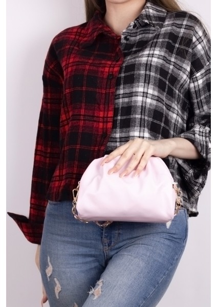 Kadın Lila Örgü Zincir Detaylı Yumuşak Deri Çapraz Çanta TBC148 fırsatları