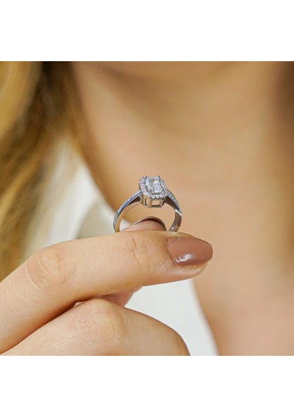 Pırlanta Model Baget Taşlı 925 Ayar Gümüş Yüzük fiyatları