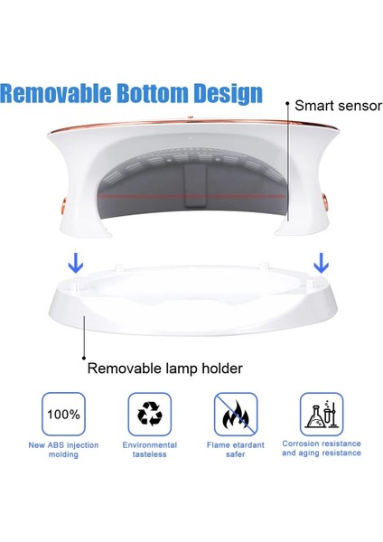 Manikür Lambası 168W Yüksek Güçlü LED Tırnak Kurutma Makinesi Lambası LCD Ekranlı Akıllı Zamanlama Profesyonel Jel Lehçe Kurutma Makinesi Manikür Makinesi Ekipmanları (Yurt Dışından)