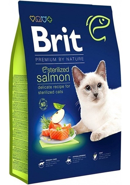 Brit Premium Kısırlaştırılmış Somonlu Yetişkin Kedi Maması 8 kg