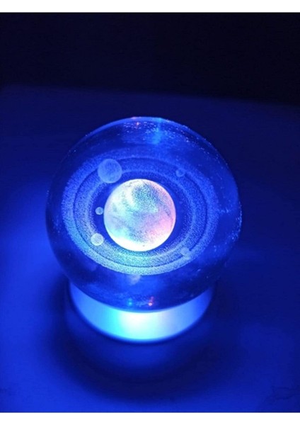 Galaksi Gezegen Işıklı 6 cm Çapında Cam Kristal Küre