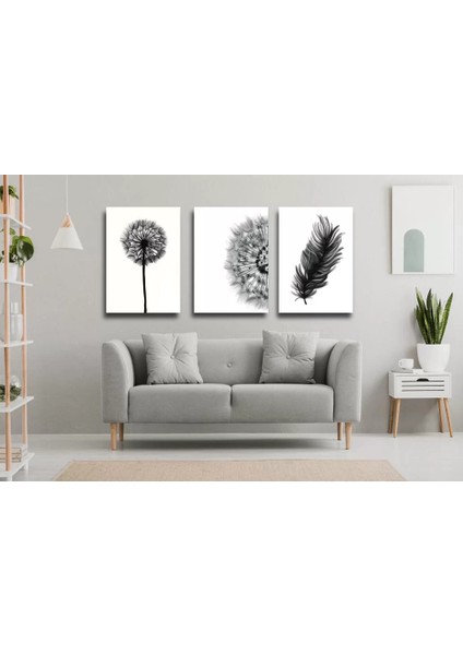 3 Parça Dekoratif Kanvas Tablo