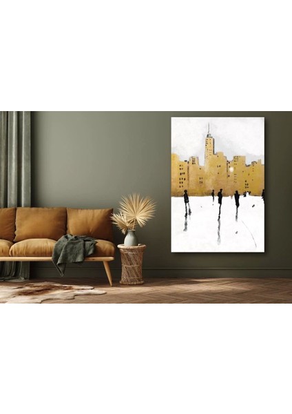 Soyut Şehir Kanvas Tablo