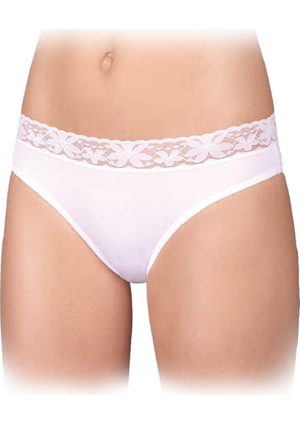 2077 Kadın Süprem Likralı Dantelli 6 Lı Slip Külot