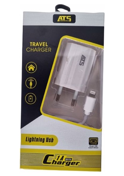 1.0A Lighting Şarj USB Kablosu + Adaptör