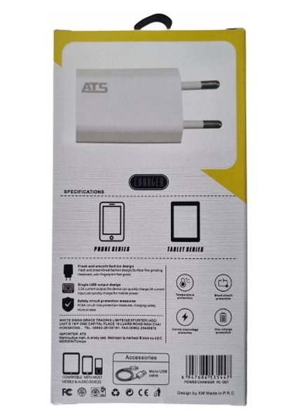 1.0A Lighting Şarj USB Kablosu + Adaptör