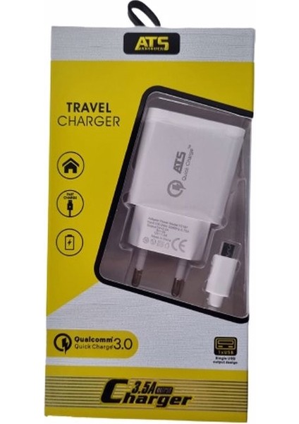 3.5A Hızlı Şarj Micro USB Kablosu + Adaptör Quick Charger