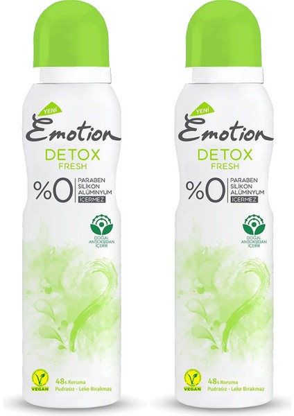 2 Adet Detox Fresh Kadın Deodorant Sprey 150 Ml