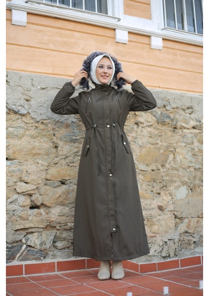 Haki Içi Kürklü ve Su Geçirmez Tam Boy Kadın Kışlık Mont & Kaban fiyatları