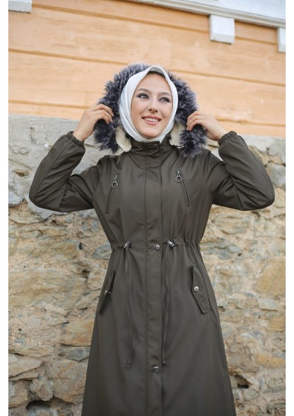 Haki Içi Kürklü ve Su Geçirmez Tam Boy Kadın Kışlık Mont & Kaban fırsatları