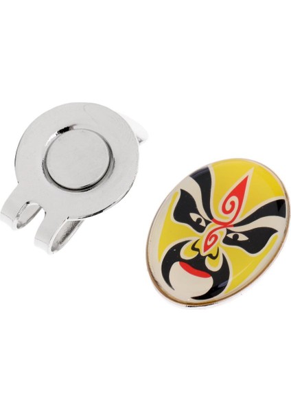 Manyetik Top Işaretleyicisi Olan Yeni Pekin Opera Maske Alaşım Golf Şapka Klipsi, 4pcs fiyatları