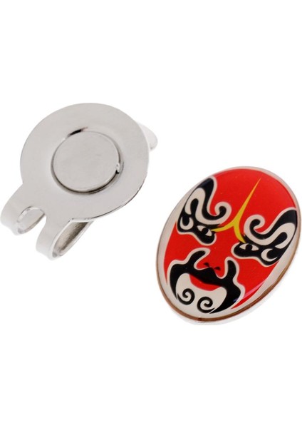 Manyetik Top Işaretleyicisi Olan Yeni Pekin Opera Maske Alaşım Golf Şapka Klipsi, 4pcs fırsatları