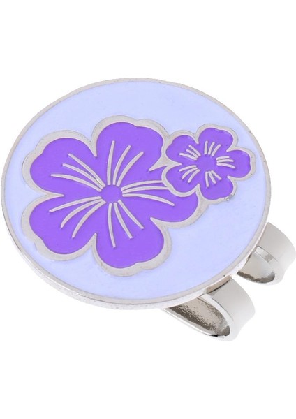 3 Adet Çıkarılabilir Manyetik Golf Topu Işaretçisi ile Çiçek Golf Şapka Klipsi Siyah Mavi Mor indirimleri