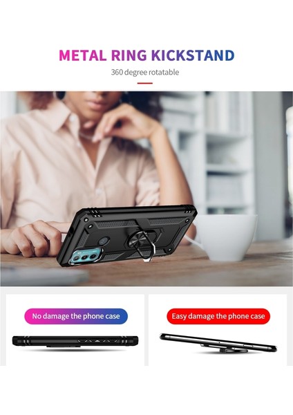 Moto G60 / G40 Için Pc+Tpu Telefon Kılıfı - Siyah (Yurt Dışından)