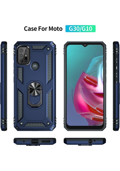 Moto G10 / G30 Için Pc+Tpu Telefon Kılıfı - Mavi (Yurt Dışından)