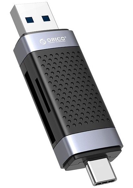 Type-C ve USB Sd Tf Dual Başlıklı Kart Okuyucu, Siyah, CD2D-AC2