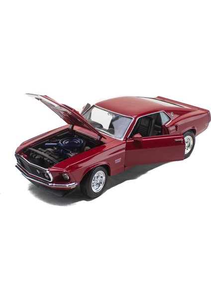 1:24 Ölçek Metal 1969 Ford Mustang Boss 429 Kırmızı 19CM