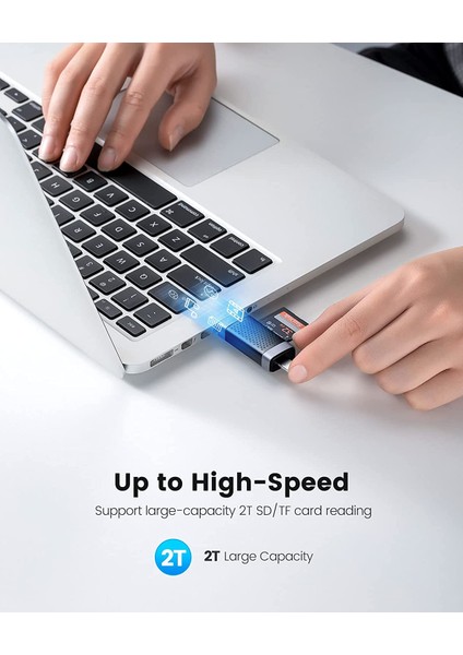 Type-C ve USB Sd Tf Dual Başlıklı Kart Okuyucu, Siyah, CD2D-AC2