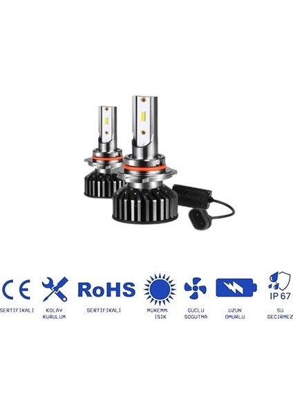 9005 Csp (Cree) LED Xenon Takımı Mini Şimşek Etkili