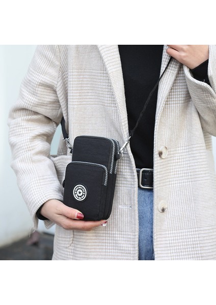 Cep Telefonu Çantası Kadın Messenger Küçük Çanta Dikey Tek Parça Çanta Mini Asılı Boyun Cep Telefonu Çantası Değişim Tuval Kadın Çantası (Yurt Dışından)