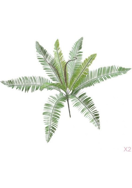 2pcs Yapay Palmiye Yaprakları - 56CM - Koyu Yeşil Sahte Fern Bitki Cycas