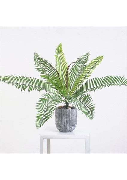 2pcs Yapay Palmiye Yaprakları - 56CM - Koyu Yeşil Sahte Fern Bitki Cycas