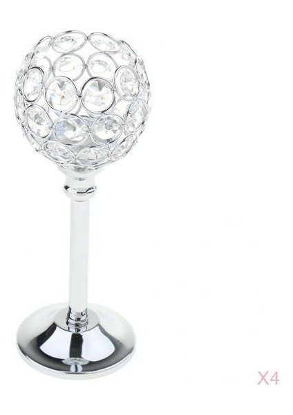 Kristal Candelabra Candelabrum Şamdan Şam Tutucu Kase Gümüş -M 4pcs