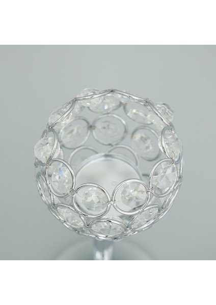 Kristal Candelabra Candelabrum Şamdan Şam Tutucu Kase Gümüş -M 4pcs