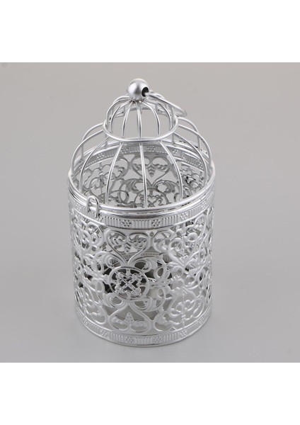 2pcs Vintage Metal Birdcage Tealight Mum Tutucu Asma Fenerler Gümüş