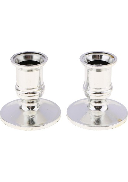 12 Adet Plastik Mum Tutucu Sütun Şamdan LED Mumlar Seçeneği1 12PCS Gümüş(Yurt Dışından)