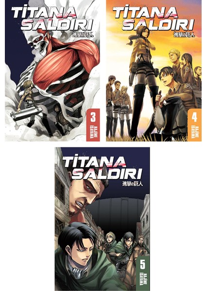 Titana Saldırı 3-4-5. Ciltler Manga Seti - Hajime İsayama
