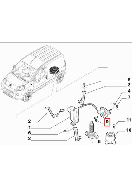 Fiat Fiorino Stepne Taşıyıcı Vida Mekanizma Çivisinin Civatası 51910872 fiyatları