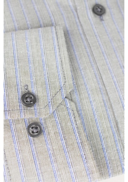 Erkek Gri Kareli Uzun Kol Klasik Kesim Yaka Düğmeli Gömlek modelleri