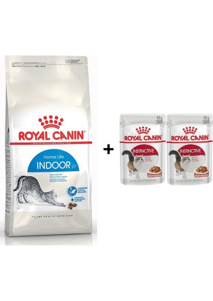 Indoor 27 Kuru Kedi Maması 2 kg + 2 Adet Yaş Mama Hediye