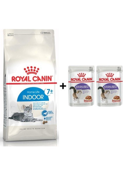 Indoor 7+ Yaşlı Kuru Kedi Maması 3,5 kg + 2 Adet Yaş Mama Hediye