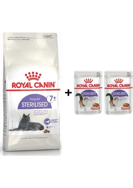 Royal Canin +7 Yaş Üzeri Kısırlaştırılmış Kedi Maması 1,5 kg + 2 Adet Yaş Mama Hediye