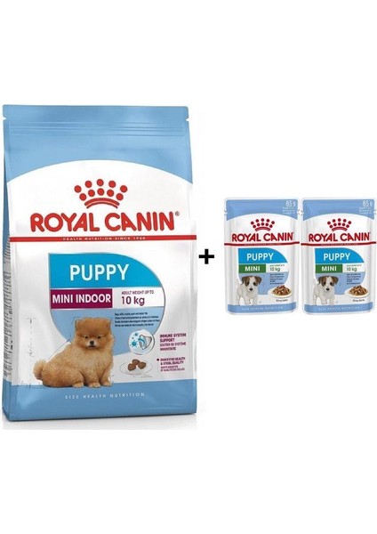 Mini Indoor Puppy Köpek Maması 1,5 kg + 2 Adet Yaş Mama Hediye